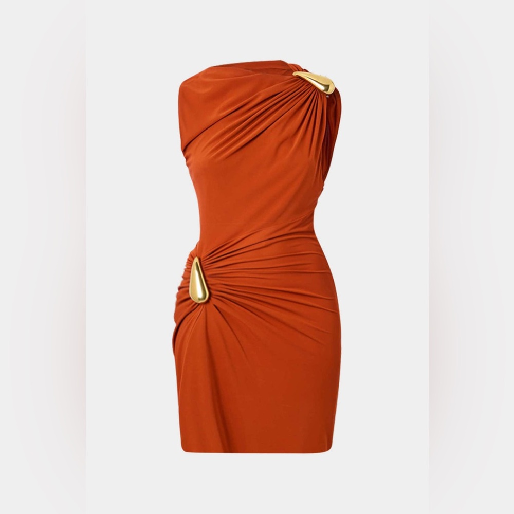 Elegant Orange Mini Dress